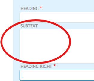 'Subtext' text field
