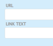'URL' and 'link text' fields